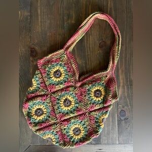 Handmade Sunflower Crochet Market Bag